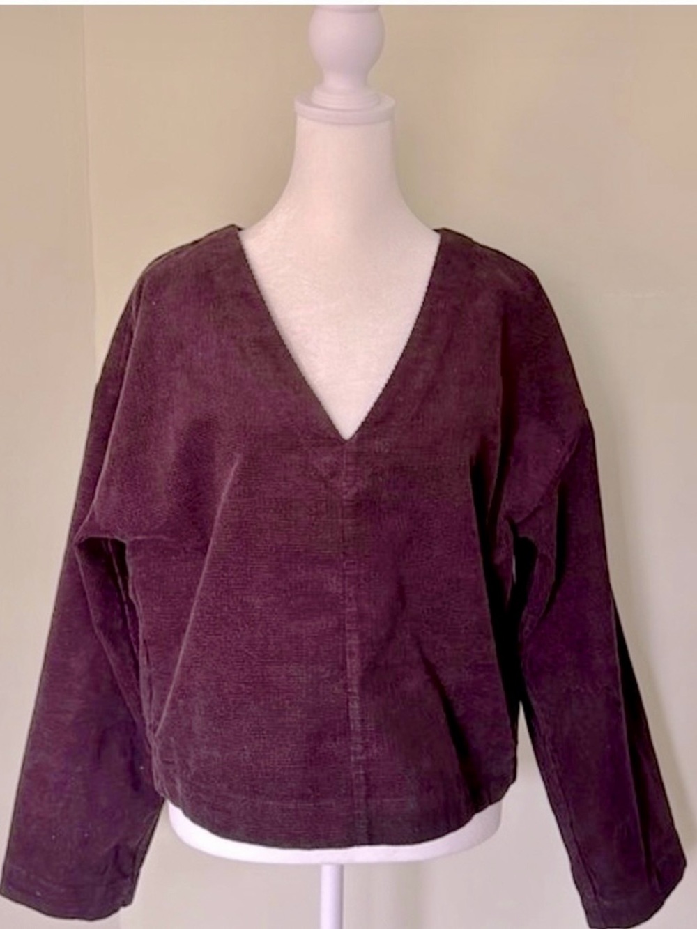Madewell Women’s Waffle Knit Relaxed V-Neck Top